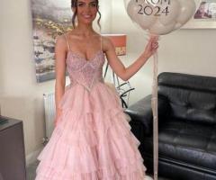 Morilee pink ruffle / dress / great condition