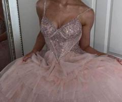Morilee pink ruffle / dress / great condition