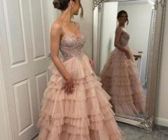 Morilee pink ruffle / dress / great condition